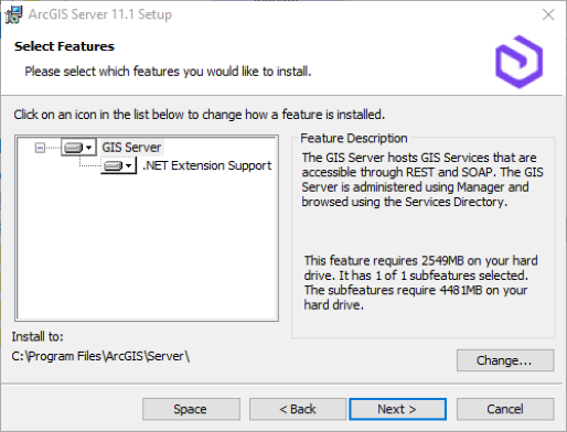 Select features for installation.